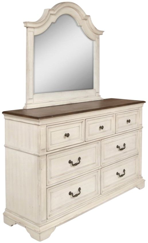 New Classic® Home Furnishings Anastasia 4-Piece Antique White King Bedroom Set-3