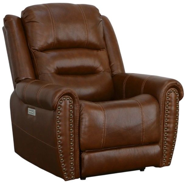 Flexsteel® Oscar Brown Power Recliner with Power Headrest