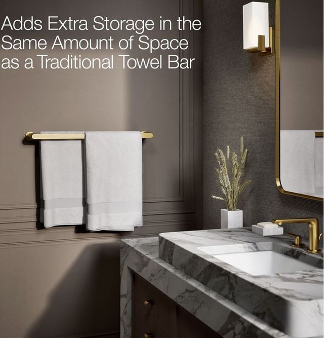 KOHLER® Avid® Matte Black 24" Double Towel Bar-3