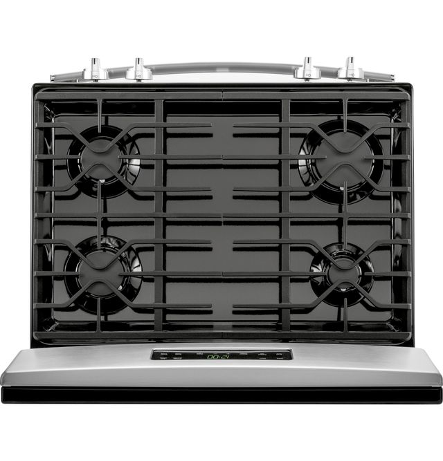 GE® 30" Free Standing Gas Range-Stainless Steel/Black-3