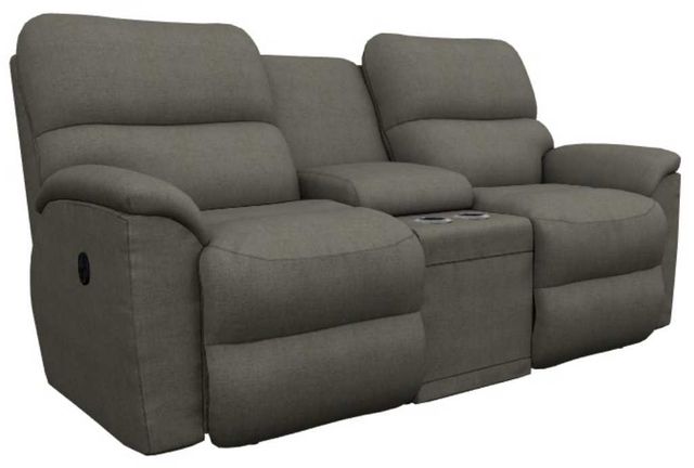 La-Z-Boy® Brooks Gray Manual Reclining Loveseat with Console-0