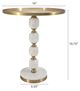 A & B Home Gold Round Side Table with White Base-1