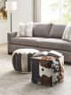 Hammary® Hidden Treasures Black Hair on Hide Round Pouf-1