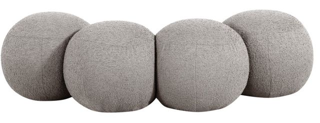 Meridian Furniture Apollo Taupe 65" Boucle Fabric Upholstered Bench-4