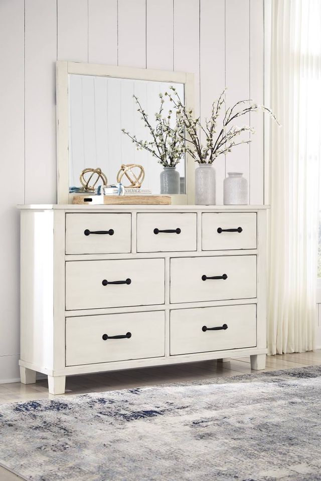 Signature Design by Ashley® Braunter Aged White Bedroom Mirror-2