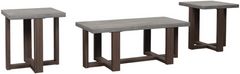 Signature Design by Ashley® Dynnford 3-Piece Gray Occasional Table Set with Brown Base