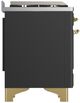 Ilve® Majestic III 40" Graphite Matte Pro Style Dual Fuel Natural Gas Range with Triple Glass Door and Brass Trim-3