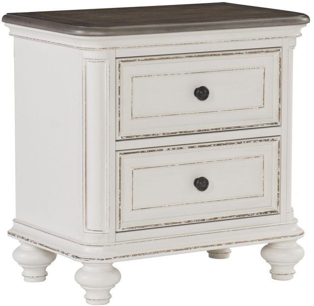 Mazin Furniture Baylesford Antique White Nightstand-0