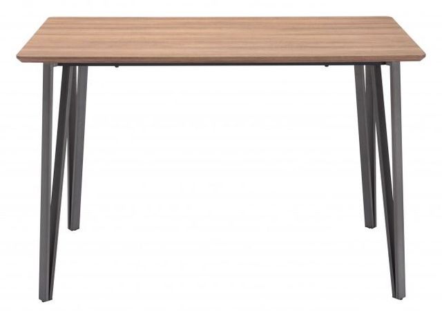 Zuo® Modern Doubs Brown Counter Table with Silver Metal Base-1