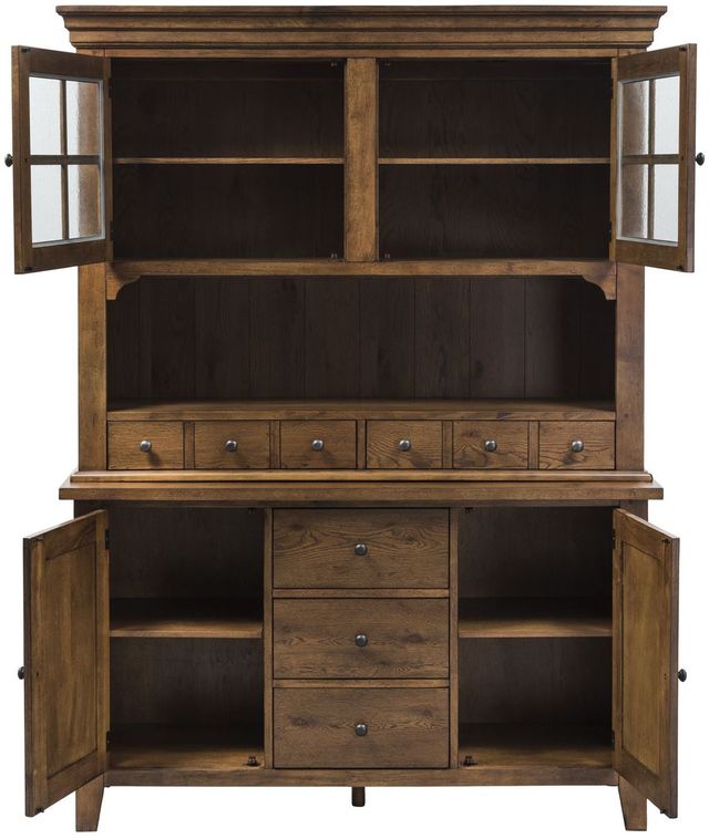 Liberty Furniture Hearthstone Rustic Oak Hutch and Buffet-1