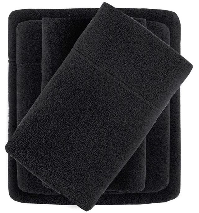 Olliix by True North by Sleep Philosophy Micro Fleece Black Full Sheet Set-0