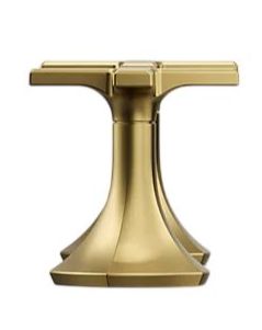KOHLER® Occasion® Vibrant Brushed Moderne Brass Cross Bathroom Sink Faucet Handles-2