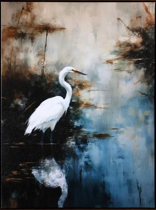 StyleCraft Egret In Lake Wall Art-1