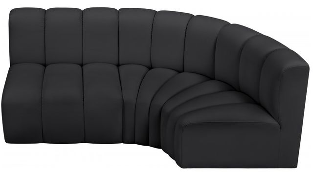 Meridian Furniture Arc 3-Piece Black Vegan Leather Sectional-0