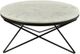Moe's Home Collection Haley White Marble Round Coffee Table with Black Iron Base-1