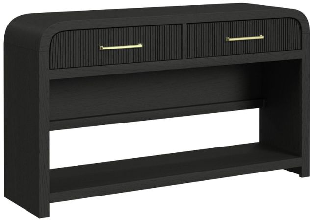 Elements International Ridgemont Black Grain Sofa Table-0