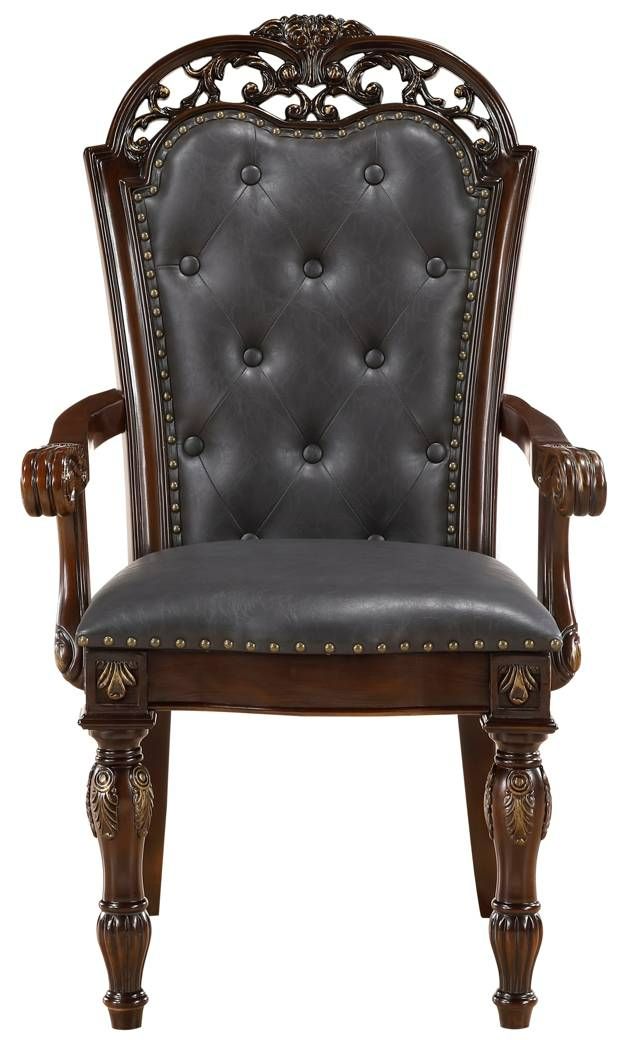 Homelegance® Adelina 2-Piece Brown-Cherry Arm Chair Set-2