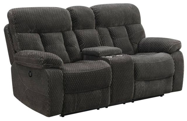 New Classic® Home Furnishings Bravo Charcoal Dual Power Reclining Loveseat-0