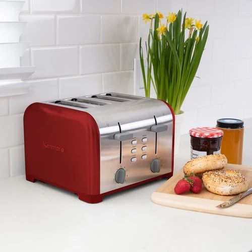 Kenmore® 4 Slice Red and Stainless Steel Toaster-1