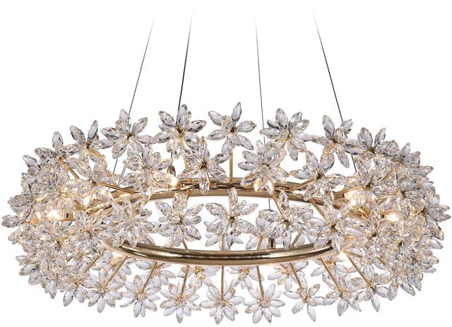 Michael Amini® Bouquet Gold 12-Light Oblong Chandelier-0