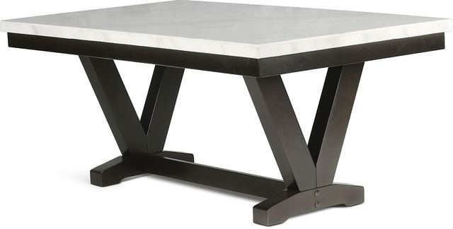 Steve Silver Co. Finley 7-Piece Cordovan Dark Cherry Marble Top Dining Set-2