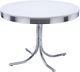 Coaster® Retro White Plated Dining Table with Chrome Silver Base-0