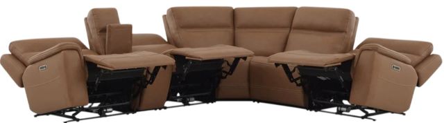 Flexsteel® Sawyer Harvest Leather Power Reclining Sectional with Power Headrests and Lumbar with Custom Layout Options-1