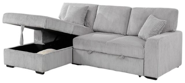 Milton Greens Stars 2-Piece Light Gray Left Hand Facing Pull Out Bed Sectional and Storage Chaise-1