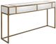 Uttermost® Reflect Mirrored Top Console Table with Brushed Aged Gold Frame-0