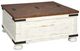 American Wholesale Furniture Westfield Aged Natural Pine Cocktail Table with Whitewash Base-0