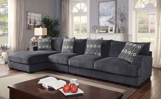 Furniture of America® Kaylee 3-Piece Gray Left-Arm Facing Sectional and Chaise-0