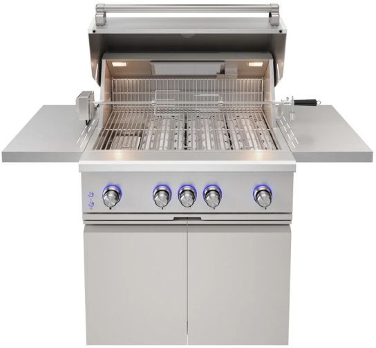 Thor Kitchen® 36" Stainless Steel Built-In Gas Grill on Cart with Sear Rear Infrared Burner and Rotisserie-3