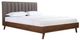 Mazin Furniture Sasha Grey/Walnut Full Upholstered Platform Panel Bed-0