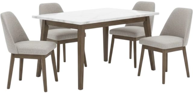 Liberty Furniture Edison 5-Piece Brownstone/Gray Wash/White Rectangular Table Set-0