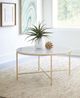 Coaster® Ellison White Coffee Table with Gold Round X-Cross Base-1