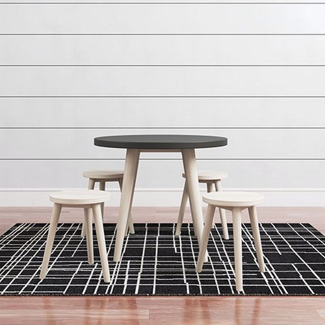 Signature Design by Ashley® Blariden 5-Piece Black Youth Table Set with Natural Wooden Legs-2