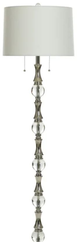 StyleCraft Alyssium Silver/Clear/White Floor Lamp-1