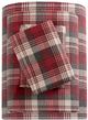 Olliix by Woolrich Red Plaid King Flannel Cotton Sheet Set-0