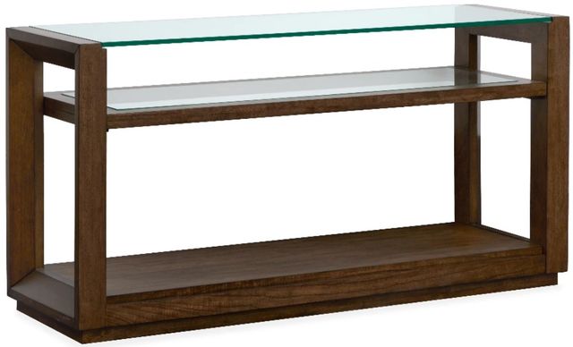 Magnussen Home® Sebastian Glass Top Cinnamon Rectangular Sofa Table-1