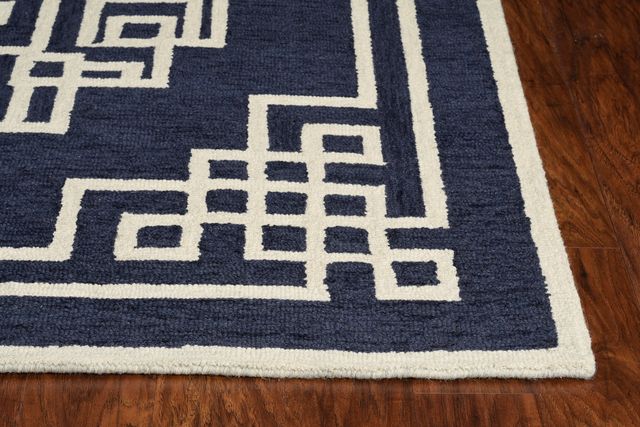 KAS Rugs Gramercy Navy Ivory 5'x7' Rug-1