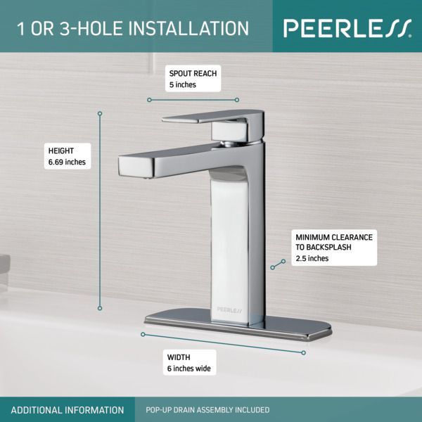 Peerless Xander® Chrome Single Handle Hi-Arc Bathroom Faucet-3