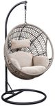 ACME Furniture Vasant Beige/Black Fabric/Metal/Rope Outdoor Hanging Chair-0