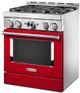 KitchenAid® 30" Passion Red Smart Pro Style Gas Range-3
