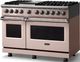 Viking® 5 Series 48" Blush Pro Style Dual Fuel (NG) Range with Polished Chrome Trim-3