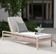 Linon Svana Beige/Natural Fabric/Wood Outdoor Chaise Lounger-1