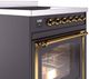 Ilve® Nostalgie II Noblesse 30'' Graphite Matte Pro Style Induction Range with Brass Trim-4
