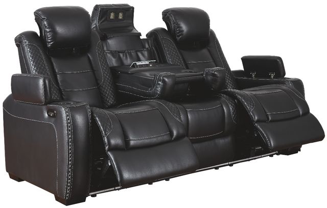 Signature Design by Ashley® Party Time Midnight Power Reclining Sofa with Adjustable Headrest-1