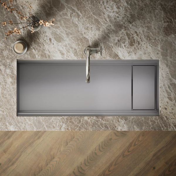 KOHLER® Synthos™ Dark Walnut/Stainless Steel 46" Undermount Single-Bowl Workstation Kitchen Sink-2