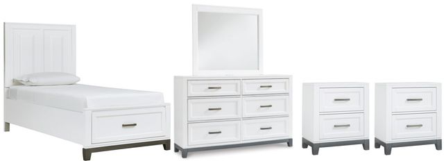 Benchcraft® Brynburg 5-Piece White Full Storage Panel Bed Set-0