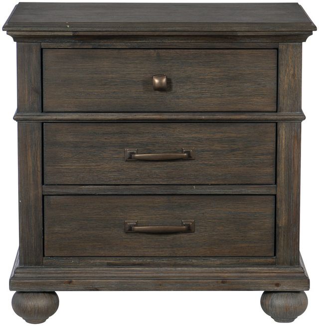 Mazin Furniture Motsinger Wire-Brushed Rustic Brown Nightstand-0